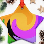 Spiral Digital Pop Rainbow Star Ornament (Two Sides) Front