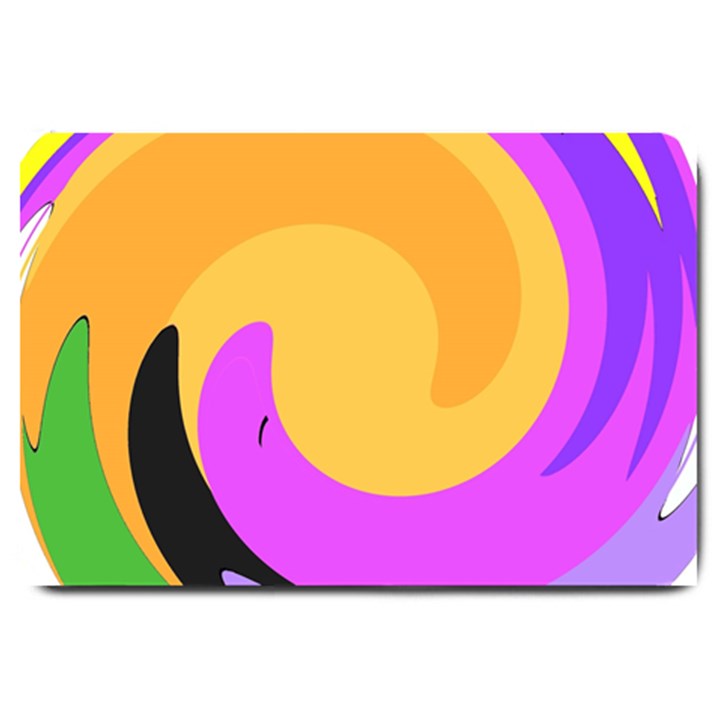 Spiral Digital Pop Rainbow Large Doormat 