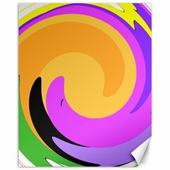 Spiral Digital Pop Rainbow Canvas 11  X 14   by Mariart