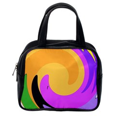 Spiral Digital Pop Rainbow Classic Handbags (one Side)