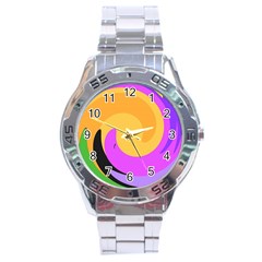 Spiral Digital Pop Rainbow Stainless Steel Analogue Watch by Mariart