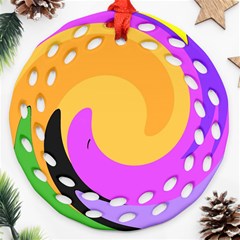 Spiral Digital Pop Rainbow Ornament (round Filigree)