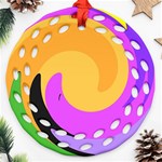 Spiral Digital Pop Rainbow Ornament (Round Filigree) Front