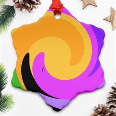 Spiral Digital Pop Rainbow Ornament (snowflake) by Mariart