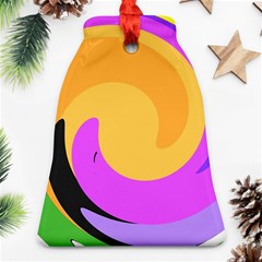 Spiral Digital Pop Rainbow Ornament (bell) by Mariart