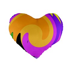 Spiral Digital Pop Rainbow Standard 16  Premium Heart Shape Cushions by Mariart