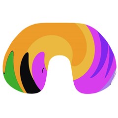 Spiral Digital Pop Rainbow Travel Neck Pillows by Mariart