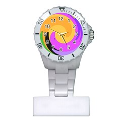 Spiral Digital Pop Rainbow Plastic Nurses Watch by Mariart