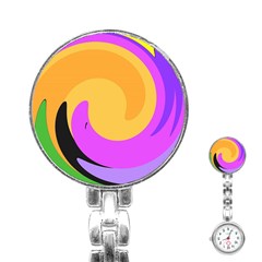 Spiral Digital Pop Rainbow Stainless Steel Nurses Watch