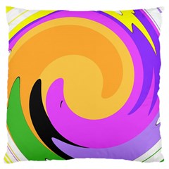 Spiral Digital Pop Rainbow Large Flano Cushion Case (two Sides) by Mariart