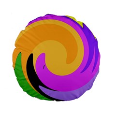 Spiral Digital Pop Rainbow Standard 15  Premium Flano Round Cushions by Mariart