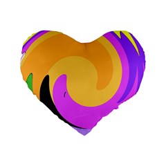 Spiral Digital Pop Rainbow Standard 16  Premium Flano Heart Shape Cushions by Mariart