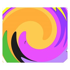 Spiral Digital Pop Rainbow Double Sided Flano Blanket (small) 