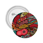 Seamless Texture Abstract Flowers Endless Background Ethnic Sea Art 2.25  Buttons Front