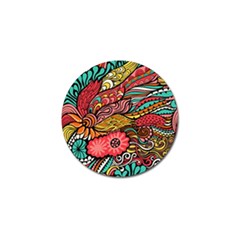 Seamless Texture Abstract Flowers Endless Background Ethnic Sea Art Golf Ball Marker