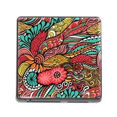 Seamless Texture Abstract Flowers Endless Background Ethnic Sea Art Memory Card Reader (square)