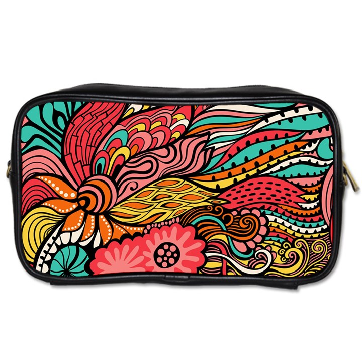 Seamless Texture Abstract Flowers Endless Background Ethnic Sea Art Toiletries Bags 2-Side