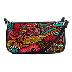 Seamless Texture Abstract Flowers Endless Background Ethnic Sea Art Shoulder Clutch Bags