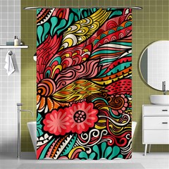 Seamless Texture Abstract Flowers Endless Background Ethnic Sea Art Shower Curtain 48  X 72  (small) 