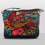 Seamless Texture Abstract Flowers Endless Background Ethnic Sea Art Messenger Bags Front