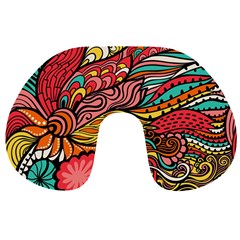 Seamless Texture Abstract Flowers Endless Background Ethnic Sea Art Travel Neck Pillows by Mariart