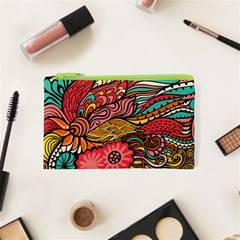 Seamless Texture Abstract Flowers Endless Background Ethnic Sea Art Cosmetic Bag (xs)