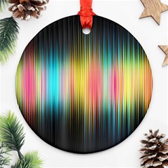 Sound Colors Rainbow Line Vertical Space Ornament (round) by Mariart