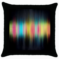 Sound Colors Rainbow Line Vertical Space Throw Pillow Case (black) by Mariart