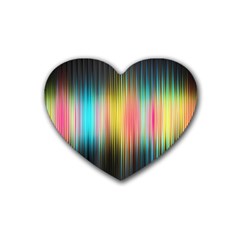 Sound Colors Rainbow Line Vertical Space Rubber Coaster (heart)  by Mariart