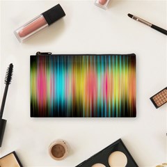 Sound Colors Rainbow Line Vertical Space Cosmetic Bag (small)  by Mariart