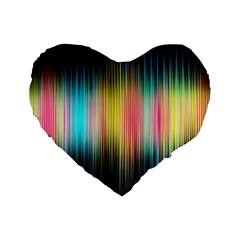 Sound Colors Rainbow Line Vertical Space Standard 16  Premium Heart Shape Cushions by Mariart