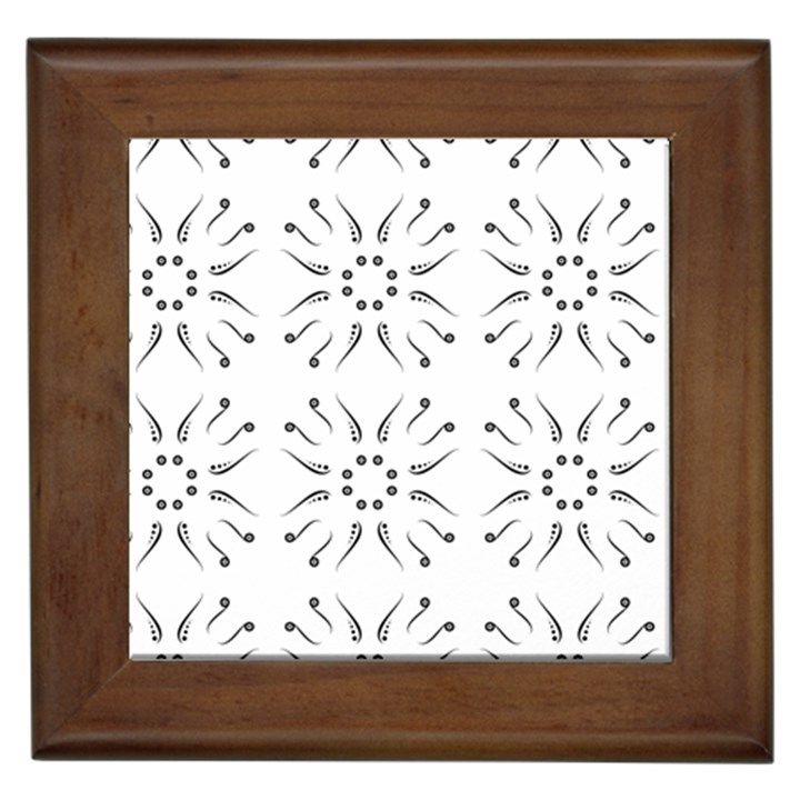 Squid Flower Floral Polka Dots Sunflower Framed Tiles