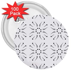 Squid Flower Floral Polka Dots Sunflower 3  Buttons (100 Pack) 