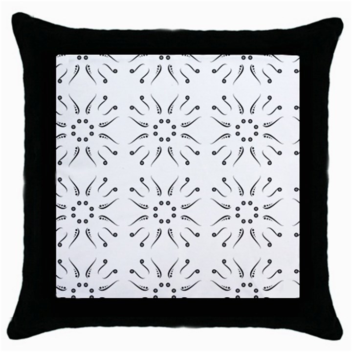 Squid Flower Floral Polka Dots Sunflower Throw Pillow Case (Black)