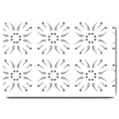 Squid Flower Floral Polka Dots Sunflower Large Doormat 