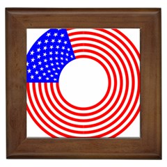 Stars Stripes Circle Red Blue Framed Tiles