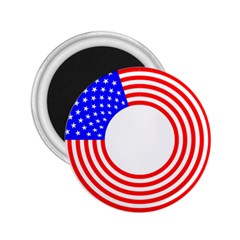 Stars Stripes Circle Red Blue 2 25  Magnets by Mariart