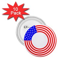 Stars Stripes Circle Red Blue 1 75  Buttons (10 Pack)