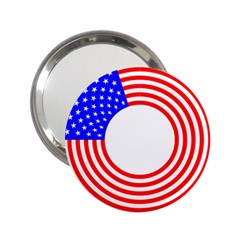 Stars Stripes Circle Red Blue 2 25  Handbag Mirrors