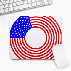 Stars Stripes Circle Red Blue Large Mousepads by Mariart