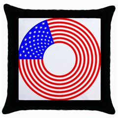 Stars Stripes Circle Red Blue Throw Pillow Case (black) by Mariart