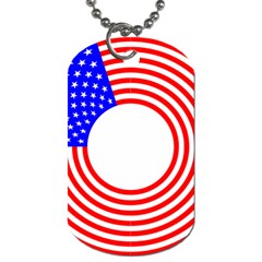 Stars Stripes Circle Red Blue Dog Tag (one Side) by Mariart