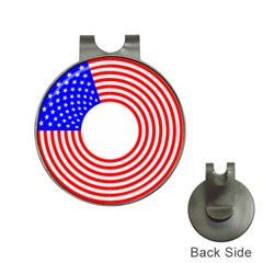 Stars Stripes Circle Red Blue Hat Clips With Golf Markers by Mariart