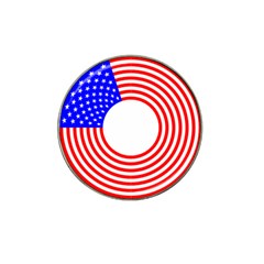 Stars Stripes Circle Red Blue Hat Clip Ball Marker by Mariart