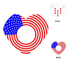 Stars Stripes Circle Red Blue Playing Cards (heart) 