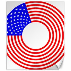 Stars Stripes Circle Red Blue Canvas 8  X 10 