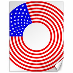 Stars Stripes Circle Red Blue Canvas 12  X 16  