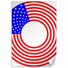 Stars Stripes Circle Red Blue Canvas 12  X 18  