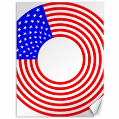 Stars Stripes Circle Red Blue Canvas 36  X 48  