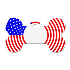 Stars Stripes Circle Red Blue Dog Tag Bone (two Sides)